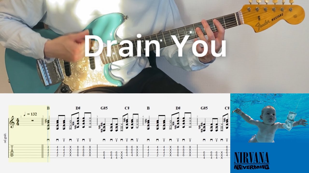 Nirvana - Drain You (guitar cover with tabs & chords) - YouTube