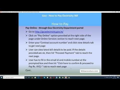 Goa - Online Pay Electricity Bill