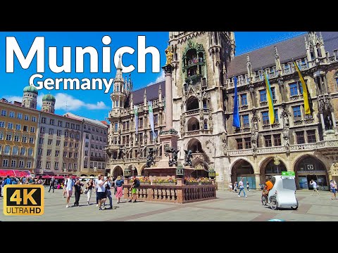 4k Walking Tour of Munich, Germany (Ultra HD 60fps) - Sunny City Tour