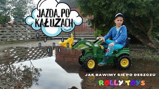 Rolly Toys I Kałuże John Deere Deutz-Fahr Zabawa Po Deszczu I Jazda Po Kałużach