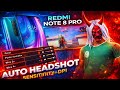 Redmi Note 8 Pro Free Fire Auto Headshot Sensitivity Free Fire Dpi Setting For Redmi Note 8 Pro