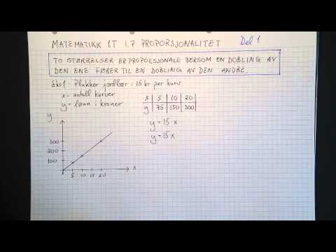 Matematikk 1T 1.7 Proporsjonalitet Del 1