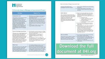 A Simple Tool for Managing Quality Improvement Projects