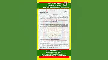 B.Sc. 5th SEMESTER, PHYSICS SYLLABUS, PUNJABI UNIVERSITY, PATIALA || BSc PHYSICS SYLLABUS 5th SEM ||