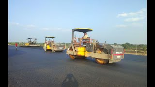 Volvo Road Machinery working together at MKC Infra. Volvo Paver  Volvo Compactor