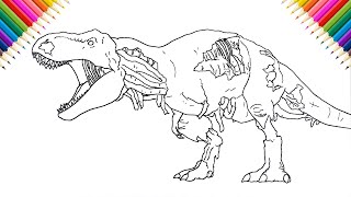 How to Draw Zombie T-Rex | Halloween