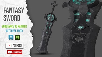 Fantasy Sword Modeling in Maya + Texturing in Substance Painter | Full Tutorial