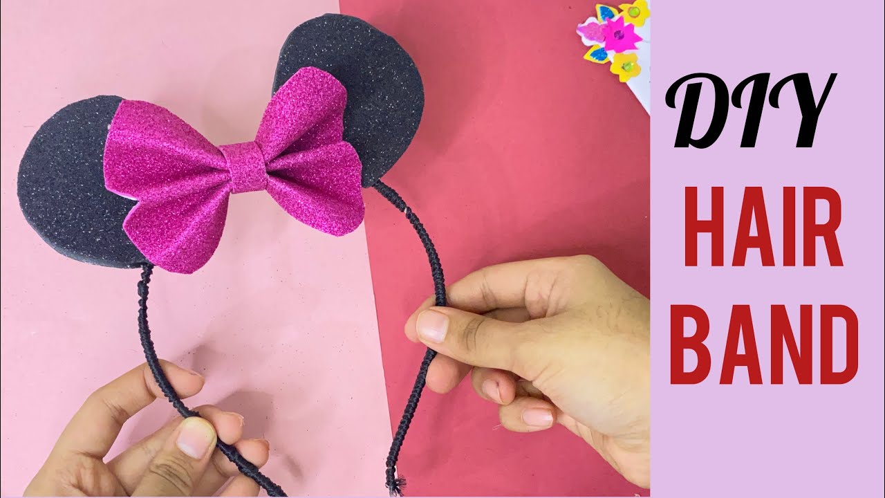 DIY Hairband Homemade kitty glitter hair band easy YouTube