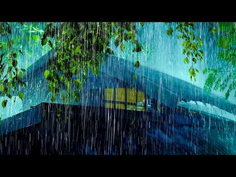 (NO ADS) Fall Asleep Fast In 3 Minutes | Torrential Rain & Deep Thunderstorms On A Tin Roof