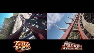 Twisted Timbers vs. Medusa Steel Coaster | Comparison