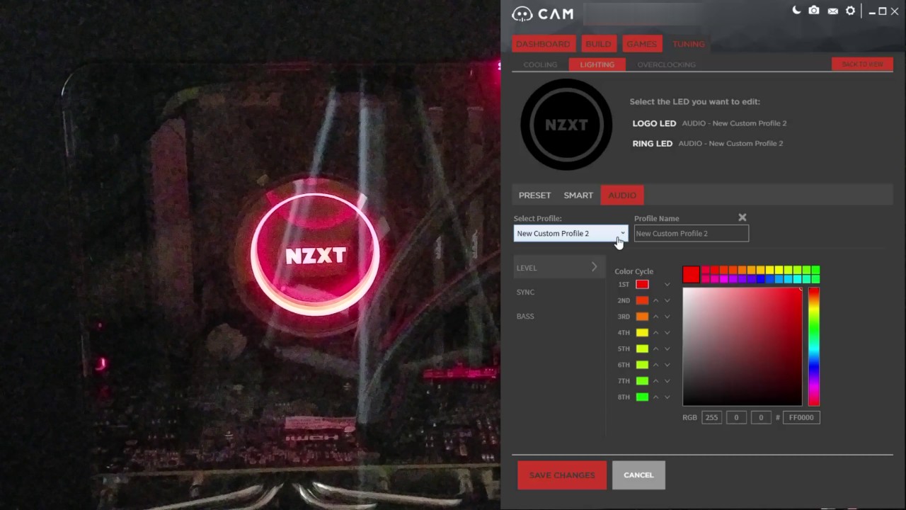 Configuring The Nzxt Kraken X52 Lights With Cam Software Excellent Lights Youtube