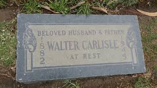Major League Baseball Player Walter Carlisle Grave Inglewood Cemetery California USA March 11, 2023