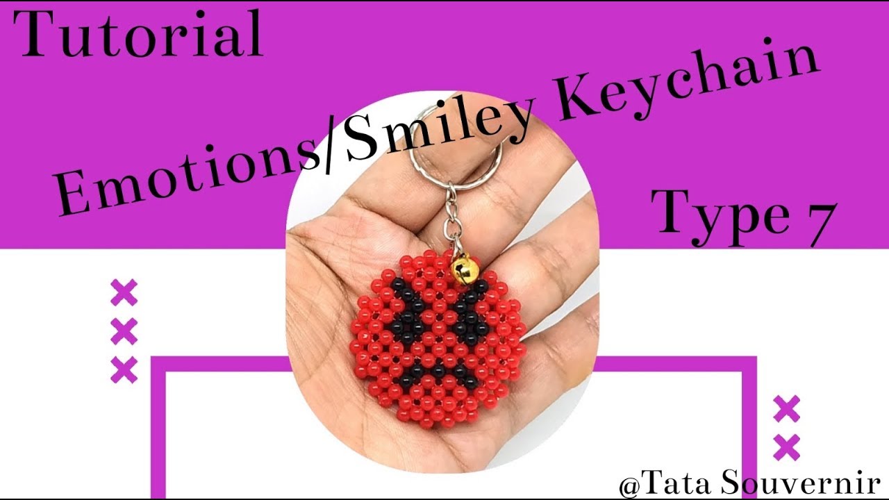 How to Bead Smiley Emotions Keychain Type 7 kerajinan  
