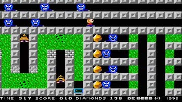 AMIGA OCS BOND MINE 13 AKA BONDMINE 13 BOULDERDASH CLONE BOULDER DASH EMERALD MINES FROM EMERALD WEB