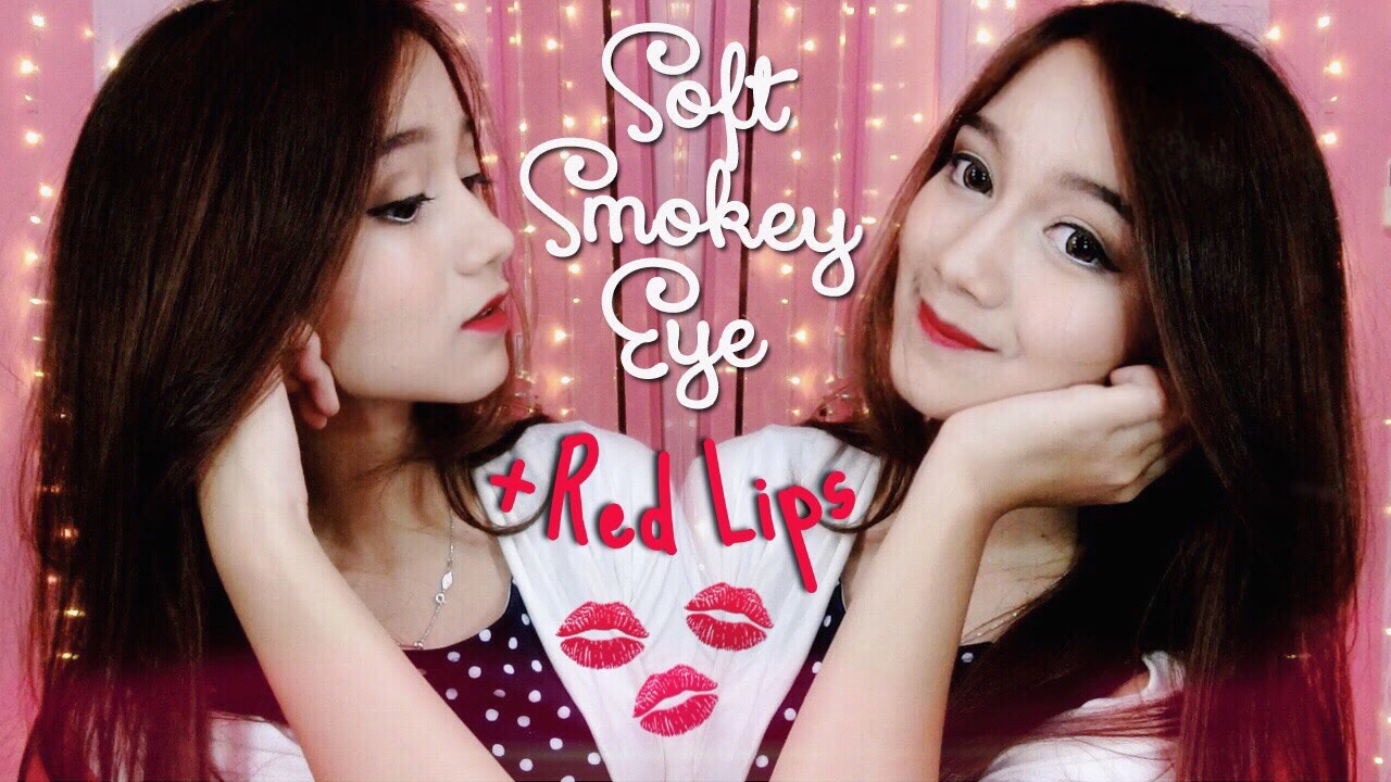 Soft Smokey Eye Red Lips Makeup Bahasa YouTube