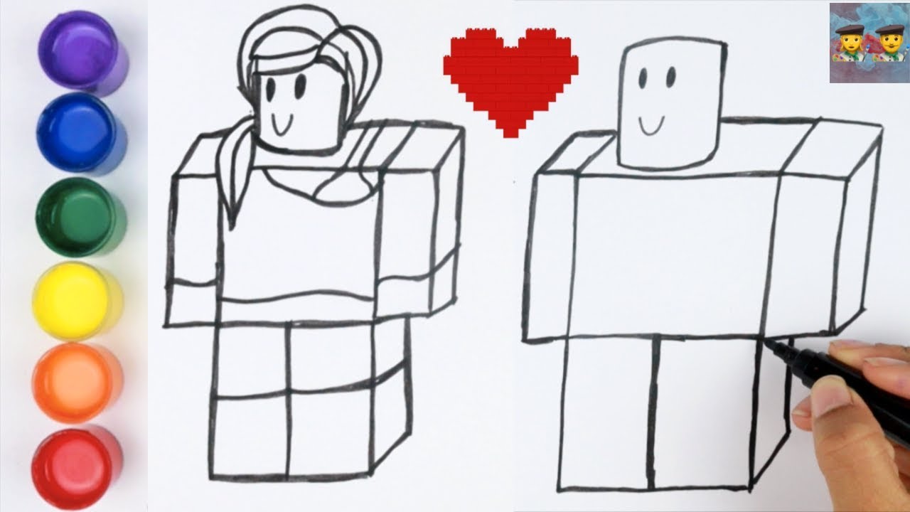 Roblox Characters How To Draw Paint Color For Kids Children Art With Me Kids Youtube - paint com roblox