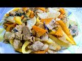 Жареная свинина с овощами. Готовим быстро и вкусно.