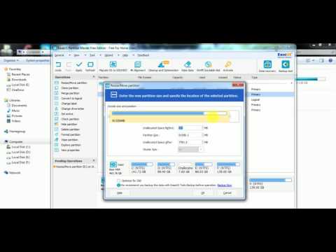 How to expand C drive using free space of drives not next to C : Easeus Partition Master 12