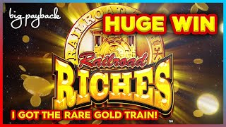 Rare Gold Train → HUGE WIN! Railroad Riches Slots  HOT NEW FAVORITE!