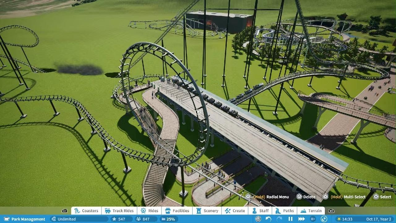 Coaster EP 8 trash cans, benches, and dark ride YouTube