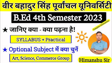 B.Ed 4th Semester 2021-23 Syllabus | #vbspu  | B.Ed 4th Semester Classes | The Perfect Study