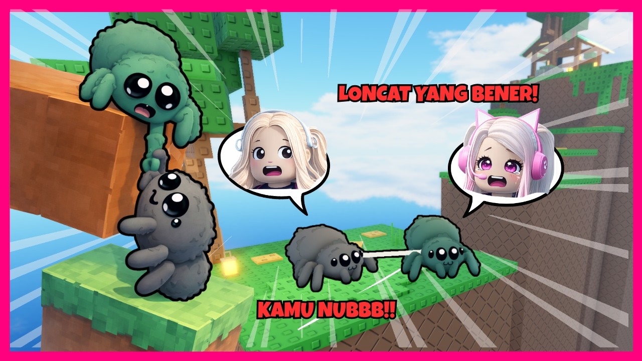 OBBY TERKOCAK! Aku dan Bila Gaming Terikat Jaring LABA-LABA?! Satu Jatuh Semua Jatuh😱🕷️ | Webbed!