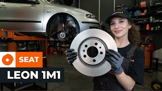 Como substituir discos de travão parte dianteira no SEAT LEON 1M1 [TUTORIAL DA AUTODOC]