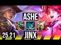 ASHE &amp; Lux vs JINX &amp; Thresh (ADC) | KR Master | 25.21