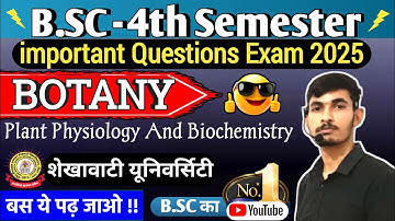 Bsc 4th semester botany important questions 2025 l bsc 4th semester most important questions 2025
