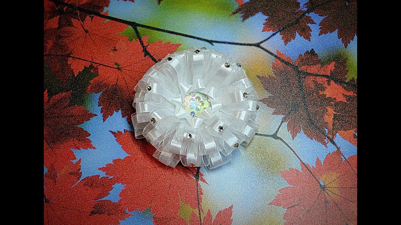 128. Белый воздушный бант. Видео МК.