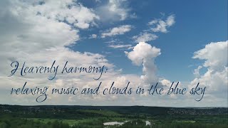 Heavenly harmony: relaxing music and clouds in the blue sky