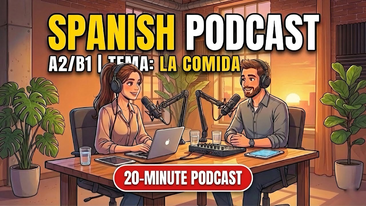 Spanish Conversation A2/B1 🇪🇸 Food Culture & Daily Meals 🥘🍷 Spanish Listening Practice | Episode 4
