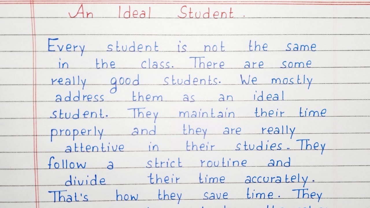 write a essay on ideal student