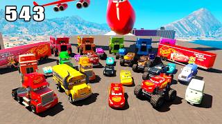 GTA V Mods Stunt Car Racing Challenge By SPIDER-MAN With Amazing DISNEY CARS AND MCQUEEN ep 543 screenshot 2