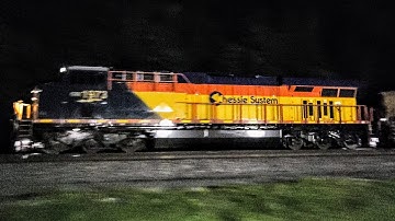 LONG LIVE CHESSIE SYSTEM!!   CSX Chessie Heritage ES44AH #1973 leads 60MPH Intermodal I007