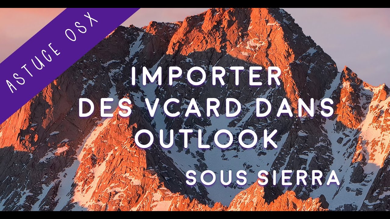 Import vCard outlook.