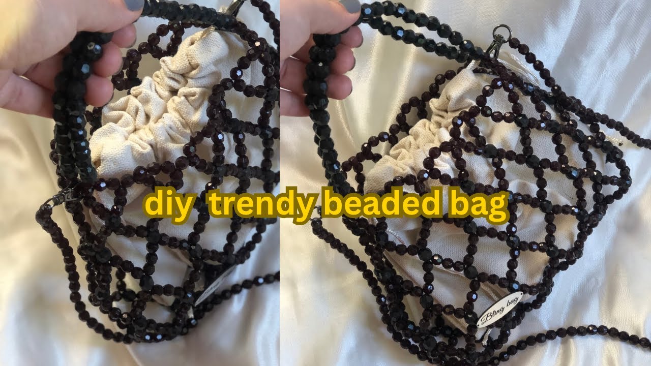How to make trendy net beaded bag اسهل طريقه لعمل شنطه الخرز السمبوكسات