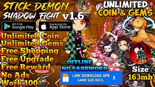 🔥Update🔥Stick Demon Shadow Fight Mod Apk v1.6 Unlimited Coin & Gems Terbaru 2024 No Password screenshot 3