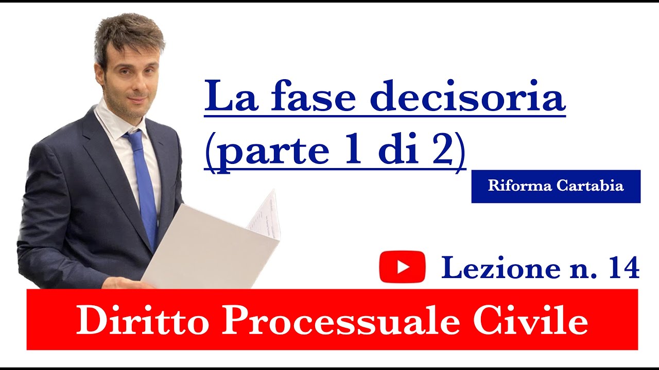 Procedura civile, lezione n.14: La fase decisoria (Parte 1 di 2)