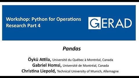 Python for Operations Research Part 4: Pandas, 10/12/2020