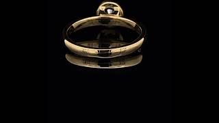 18K Yellow Gold Mēdēəm Bezəl Black Diamond Ring