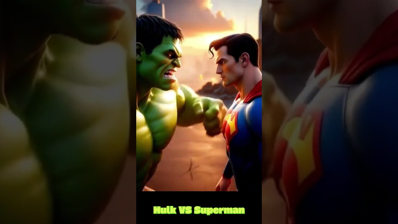 HULK vs SUPERMAN 🔥 Epic Superhero Battle  AI Cinematic Fight #ambientsounds #3d #asmrsounds #shorts