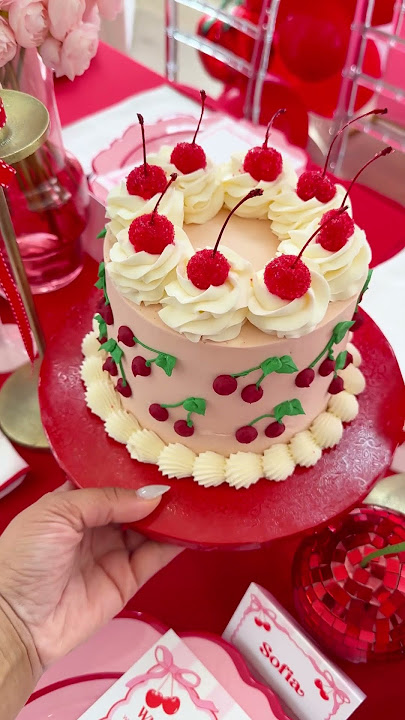 She’s literally the cherry on top 🍒🥹🎀 #girlbirthday #cherry #preppy #happybirthday
