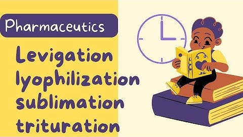 levigation | lyophilization (freeze drying ) | sublimation | trituration pharmaceutics