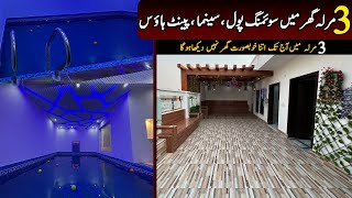 3 Marla Corner House🏡With Full Basement Swimming Pool Home Theatre & Pant-House For Sale In Lahore