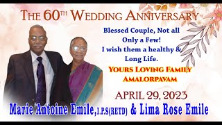 🔴LIVE I 29.04.2023, Sat I 60th Wedding Anniversary Mass - Mr&Mrs.Marie Antoine Emil & Lima Rose Emil