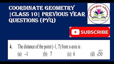 The distance of the point (–1, 7) from x-axis is: