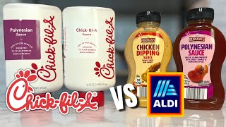 Chick-fil-A Sauces VS Aldi Sauces - Chick-fil-A and Polynesian sauce ￼