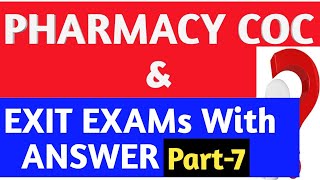 Pharmacy COC and Exit Exam with answer in Ethiopia |Pharmacist Exam Questions| MCQ|  #ExitExam