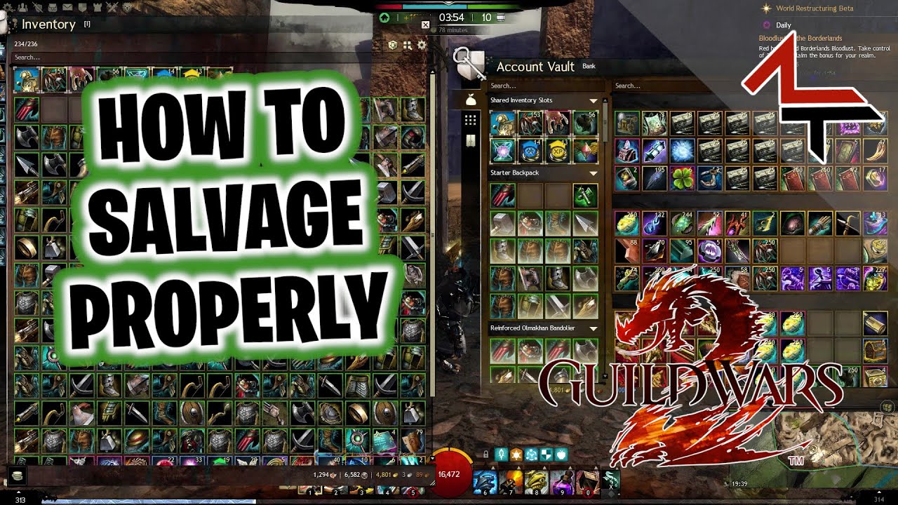 Unidentified gear - Guild Wars 2 | How to salvage stacks of gear with
